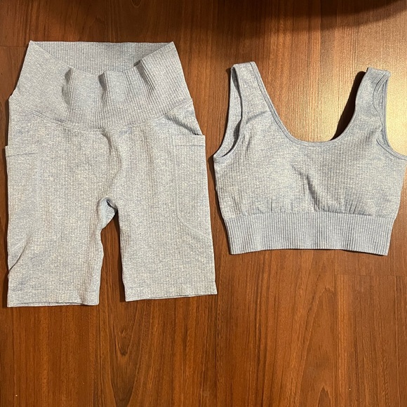 Other - Light Blue Ribbed Activewear Set